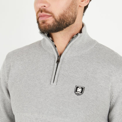 Light Grey Jumper With Stand-Up Zip Collar_H23MAIPU0007_GRC_03