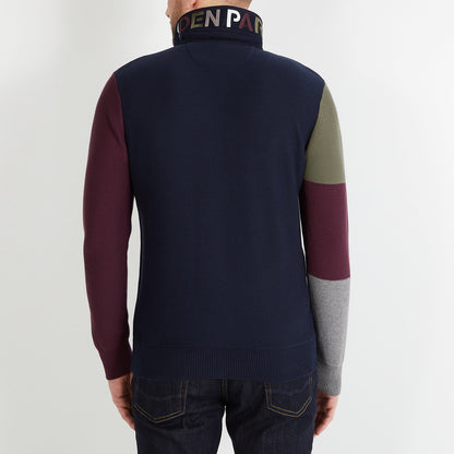 Burgundy Colourblock Jumper In Combination Knit_H23MAIPU0021_BXF_02