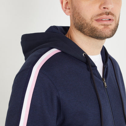 Dark Blue Bimaterial Sweatshirt With Tricolour Trim_H23MAISW0001_BLF27_03