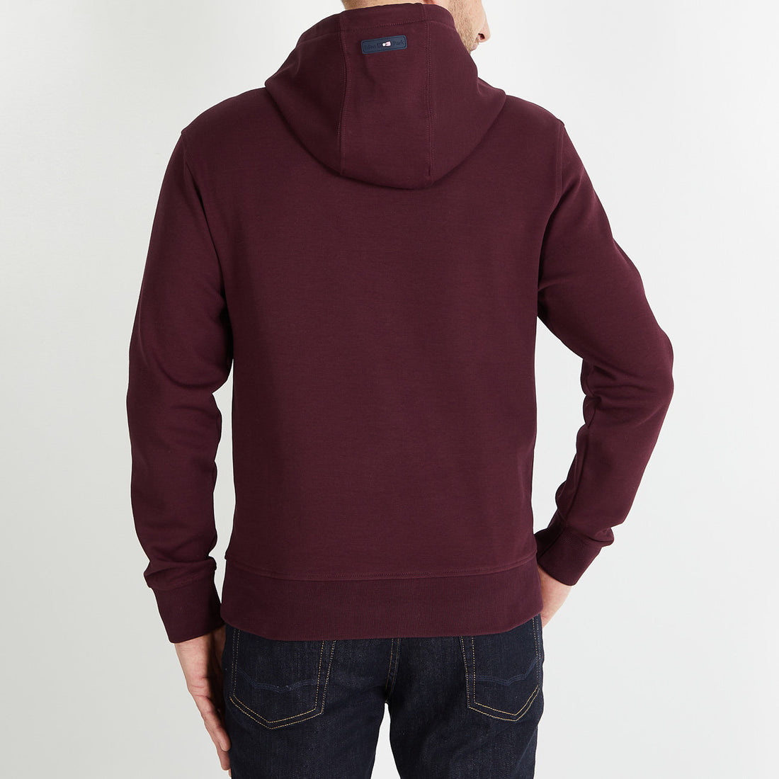 Plain Burgundy Hooded Sweatshirt_H23MAISW0004_BXF_02