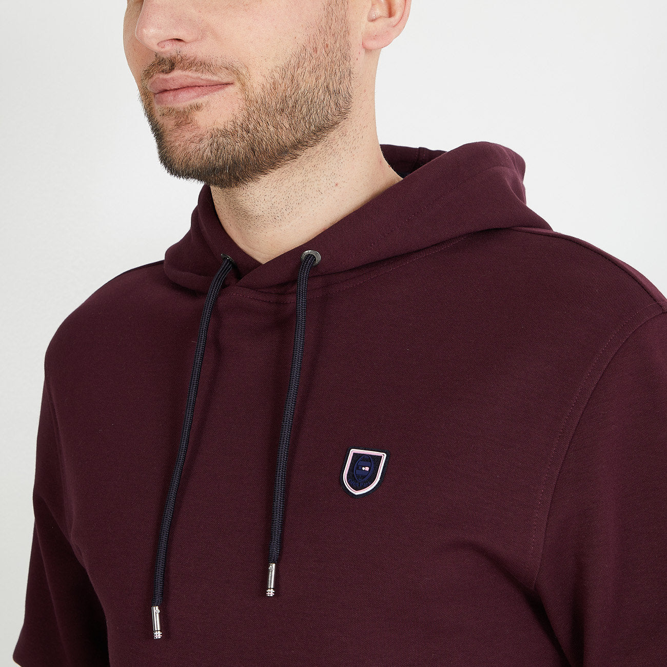 Plain Burgundy Hooded Sweatshirt_H23MAISW0004_BXF_03