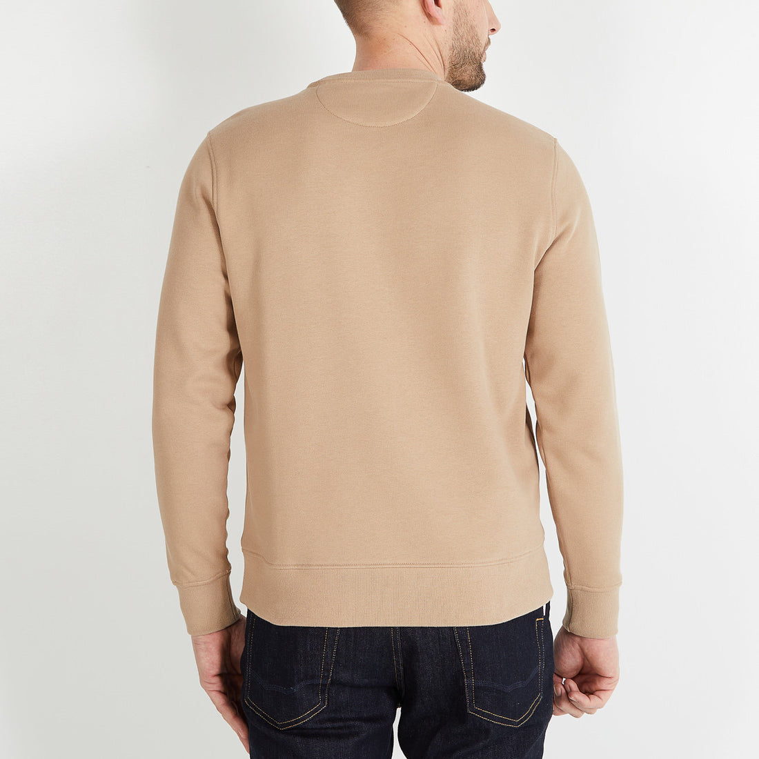 Plain Beige Round-Neck Sweatshirt_H23MAISW0015_BEC_02