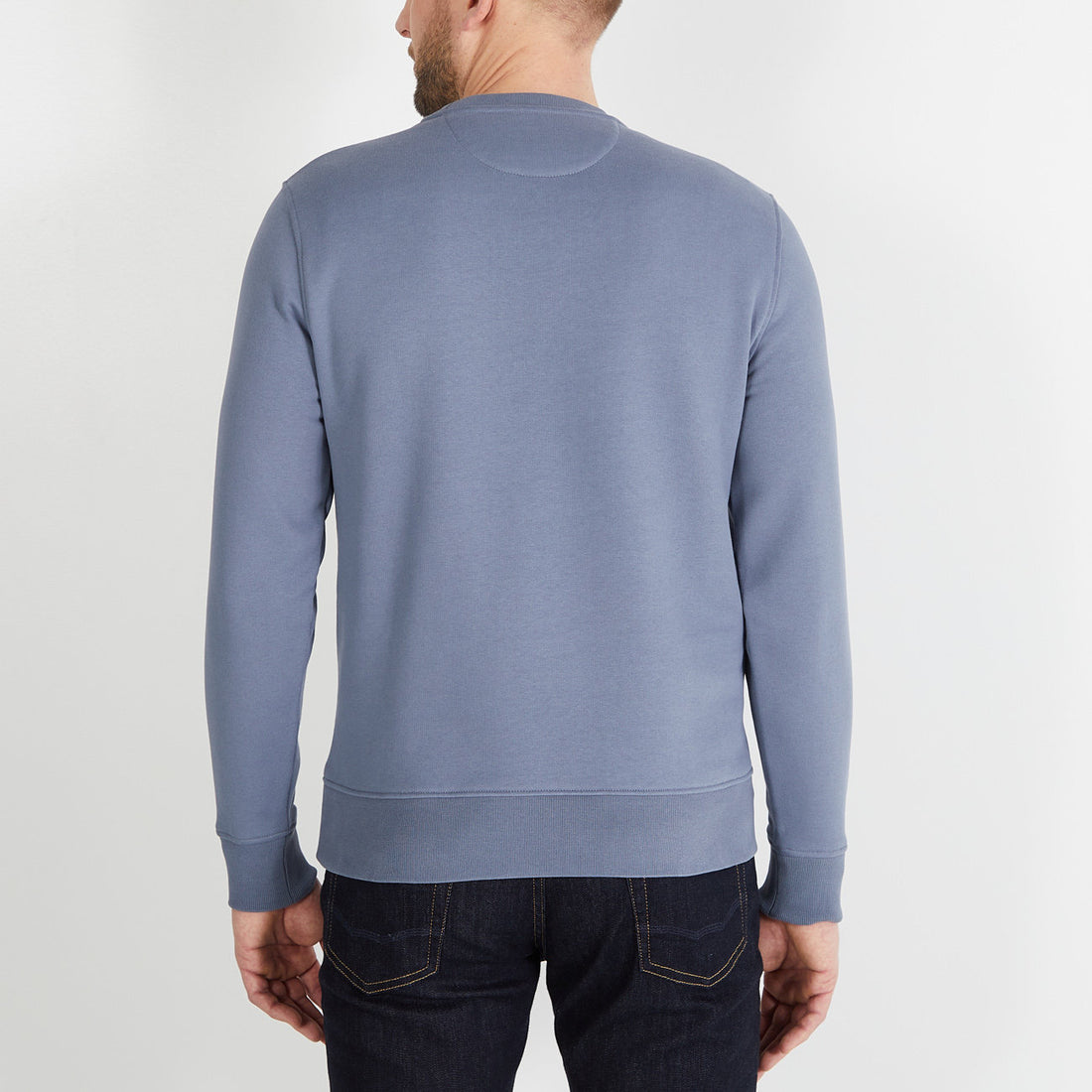 Plain Blue Round-Neck Sweatshirt_H23MAISW0015_GRM12_02