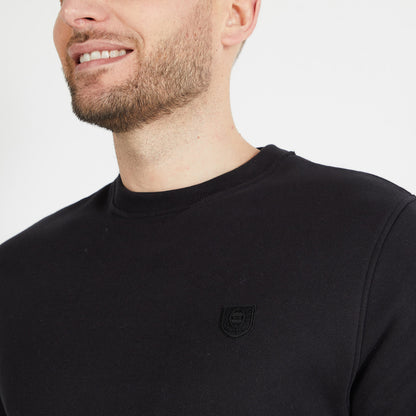 Plain Black Round-Neck Sweatshirt_H23MAISW0015_NO_03