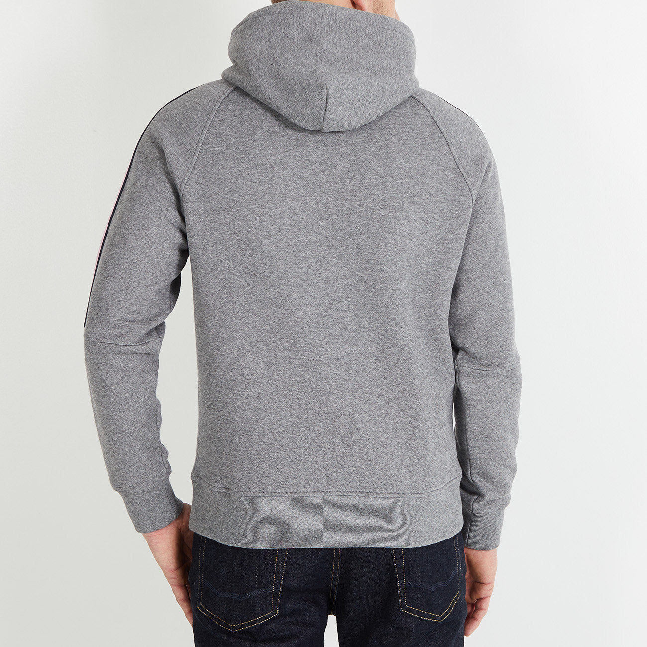 Grey Hooded Sweatshirt With Flocked Eden Park Details_H23MAISW0031_GRM_02
