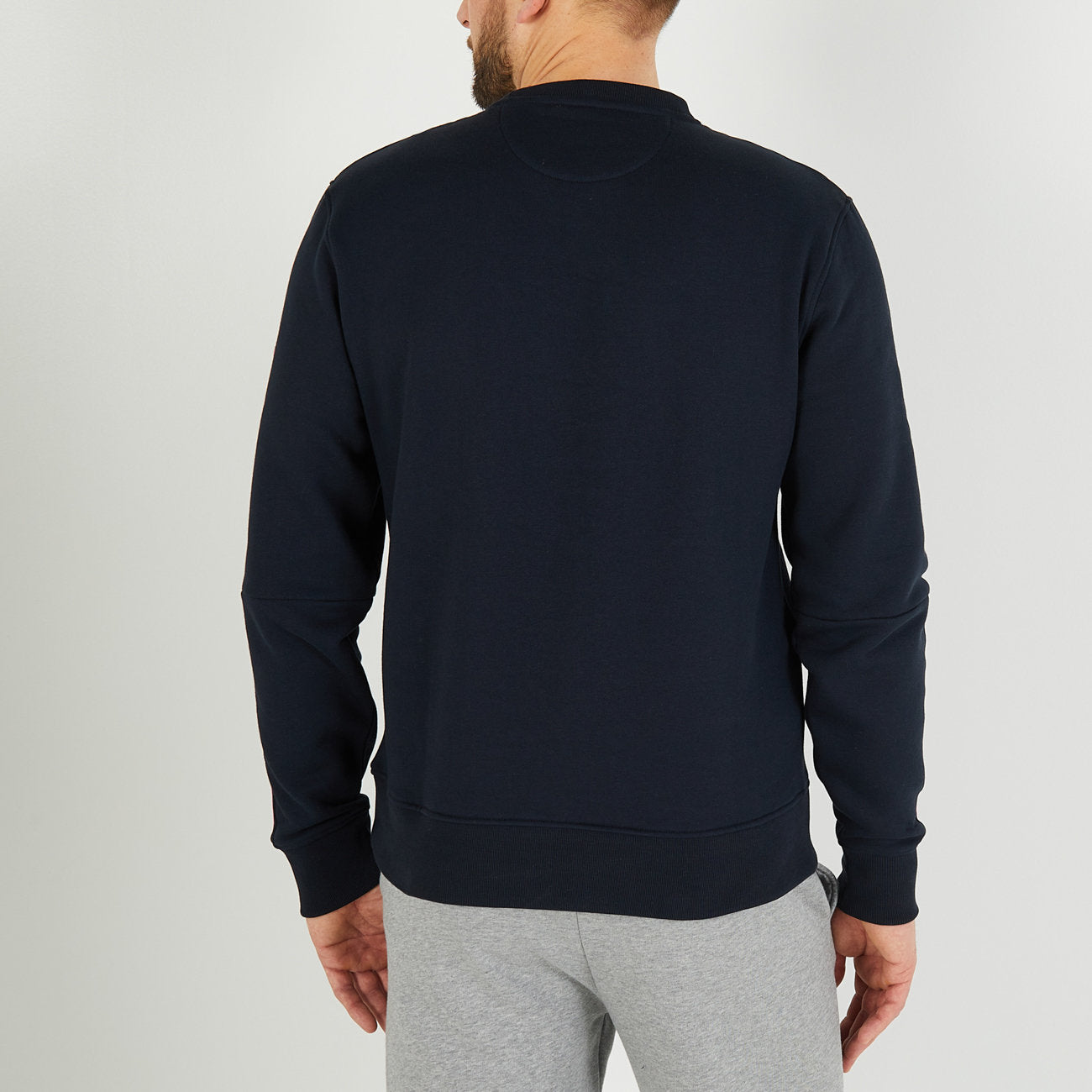 Dark Blue Sweatshirt With Debossed Eden Park Inscription_H23MAISW0032_BLF_02