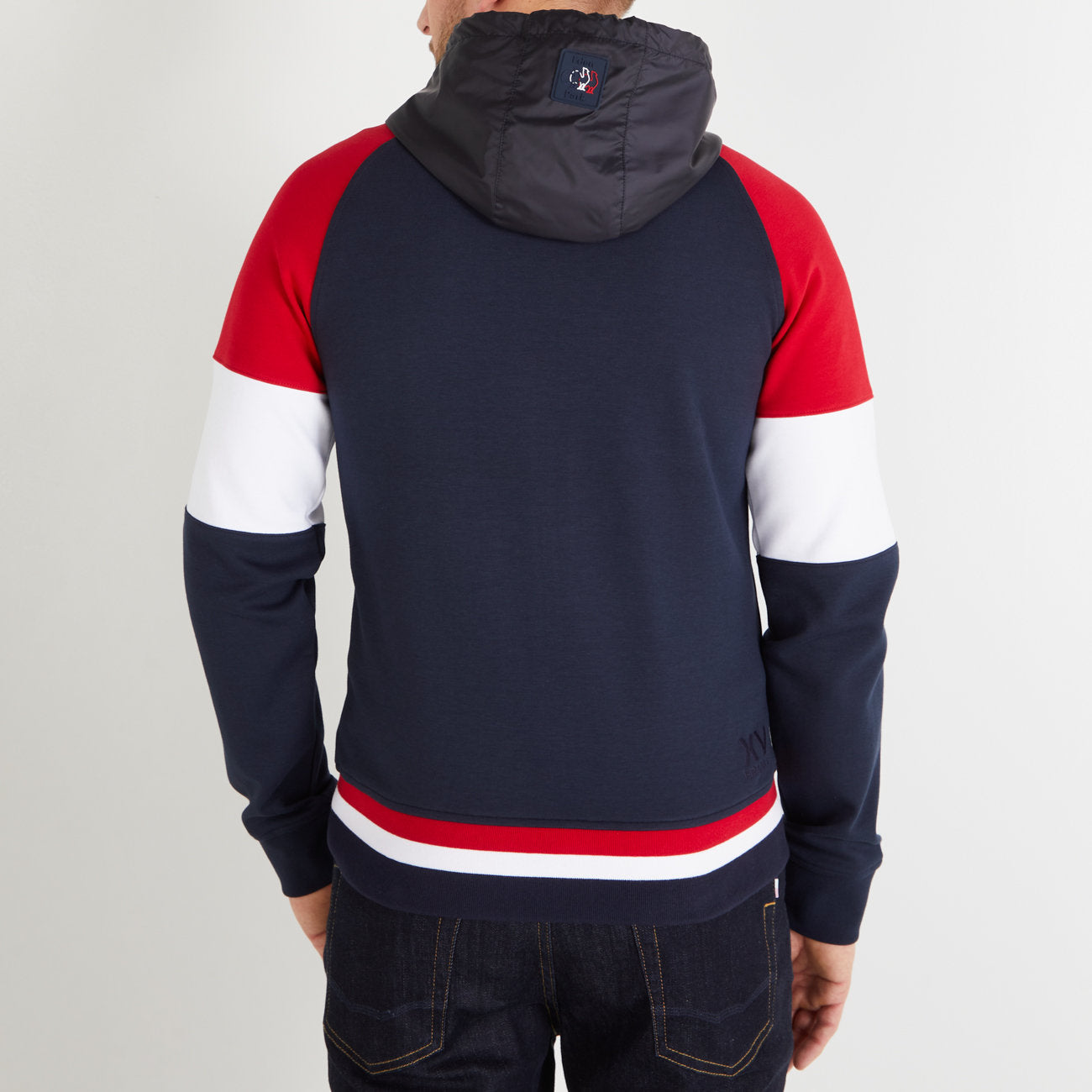 Red Colourblock Hooded Zip Sweatshirt_H23MAISW0037_RGM1_02