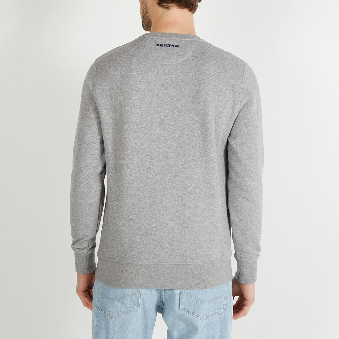 Light Grey Sweatshirt With Embossed Eden Park Embroidery_H23MAISW0043_GRC_02