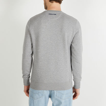 Light Grey Sweatshirt With Embossed Eden Park Embroidery_H23MAISW0043_GRC_02