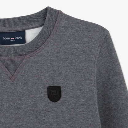 Grey Sweatshirt With Silicone Insignia Logo Detail_H23MAISW0050_GRF_03