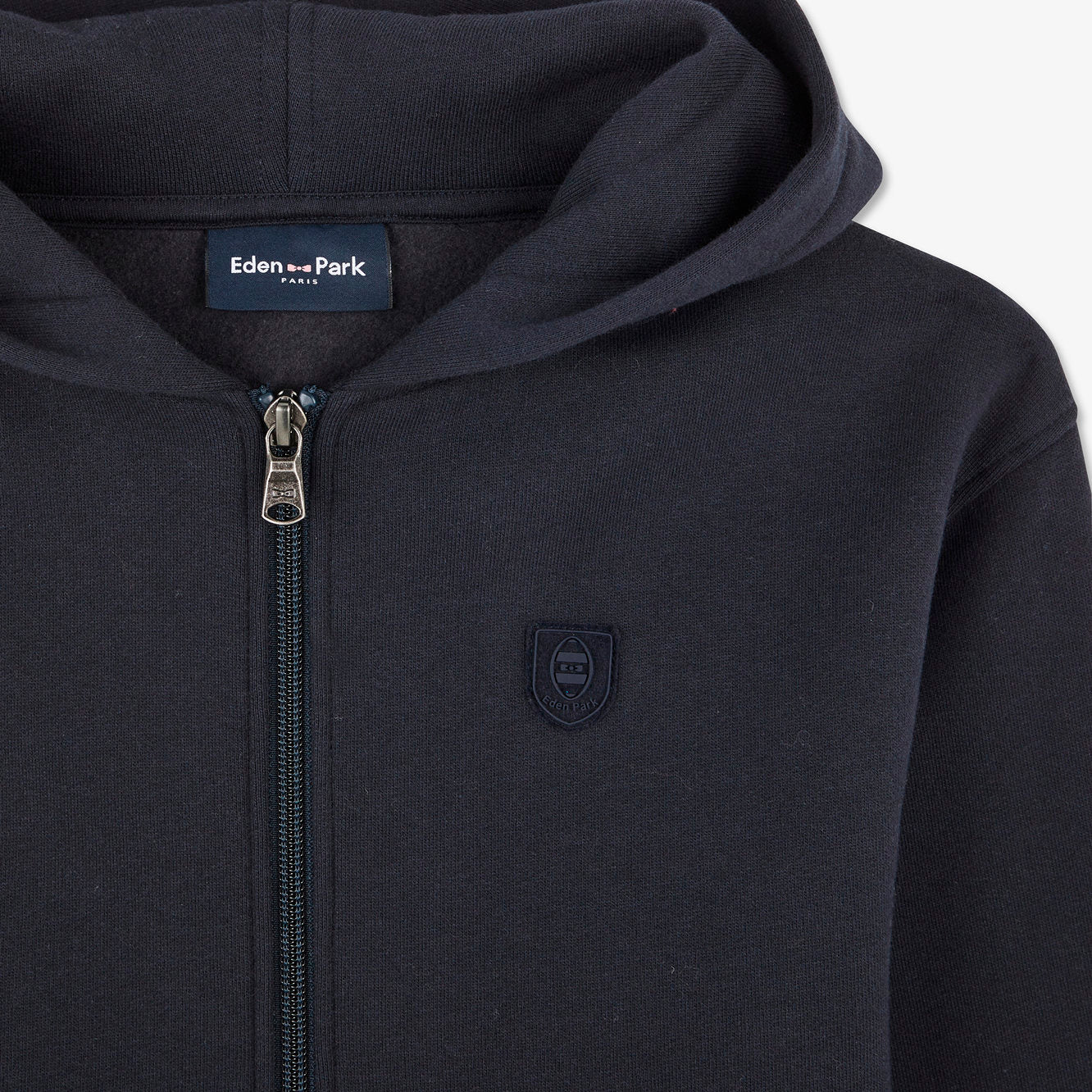 Dark Blue Zipped Sweatshirt With Hood_H23MAISW0051_BLF_03