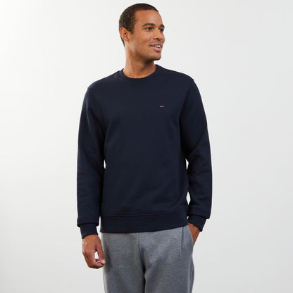 Plain Dark Blue Round-Neck Sweatshirt_H23MAISW0069_BLF_03