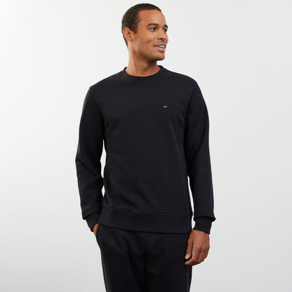 Plain Black Round-Neck Sweatshirt_H23MAISW0069_NO_03