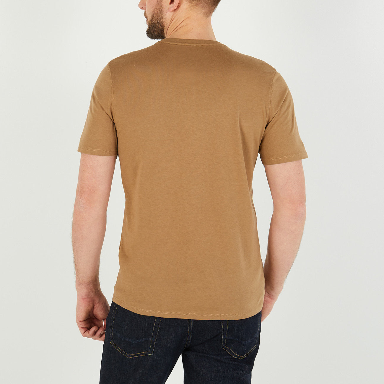 Dark Beige Cotton Pima Short Sleeved T Shirt_H23MAITC0003_BEF4_02