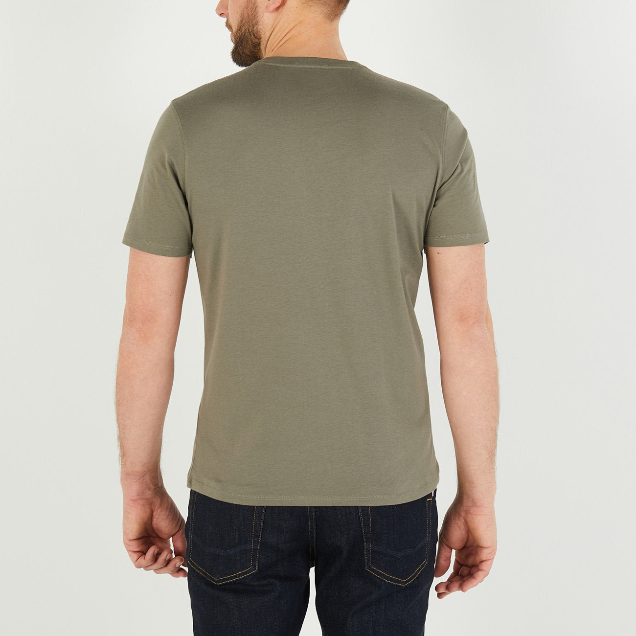 Khaki Cotton Pima Short Sleeved T Shirt_H23MAITC0003_KAM11_02