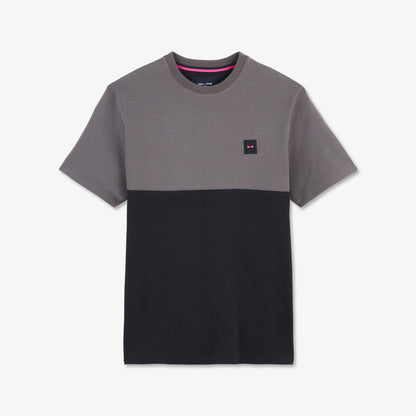 Dark Grey Short-Sleeved Colourblock T-Shirt_H23MAITC0018_GRF6_02