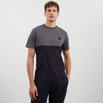 Dark Grey Short-Sleeved Colourblock T-Shirt_H23MAITC0018_GRF6_03