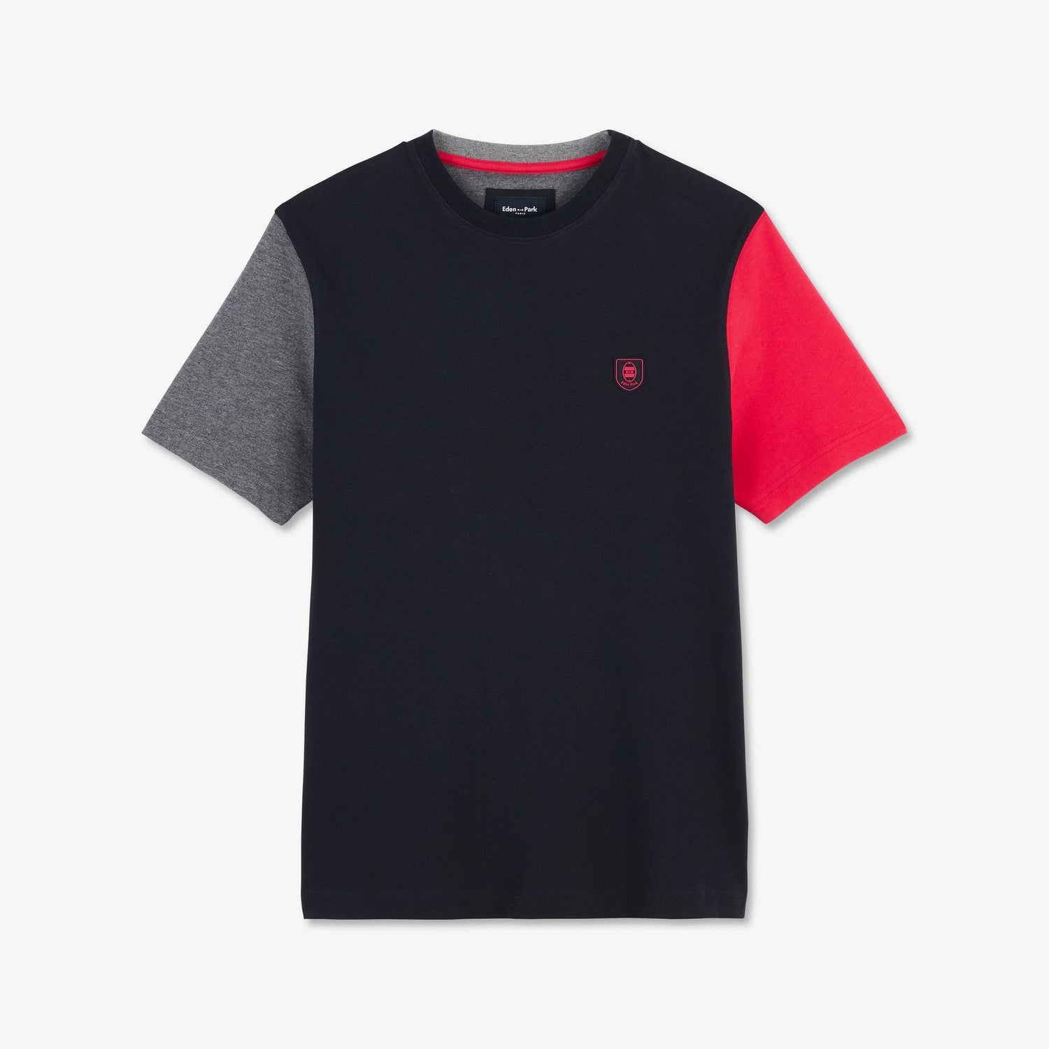 Short-Sleeved Colourblock T-Shirt With Insignia Logo_H23MAITC0019_ROM8_02