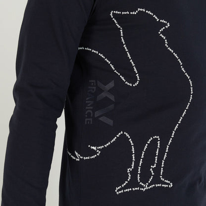 Dark Blue Long-Sleeved T-Shirt With Xv De France Screen Print_H23MAITL0011_BLF_05