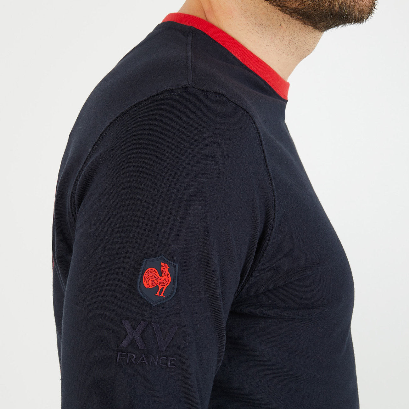 Navy Blue Long-Sleeved T-Shirt With No10 And Xv De France Embroidered Detail_H23MAITL0014_BLF_04