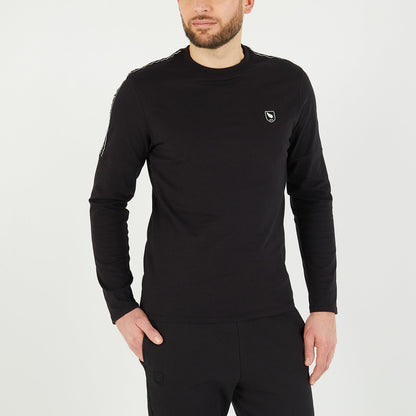 Black Long-Sleeved T-Shirt With New Zealand Logo_H23MAITL0017_NO_01