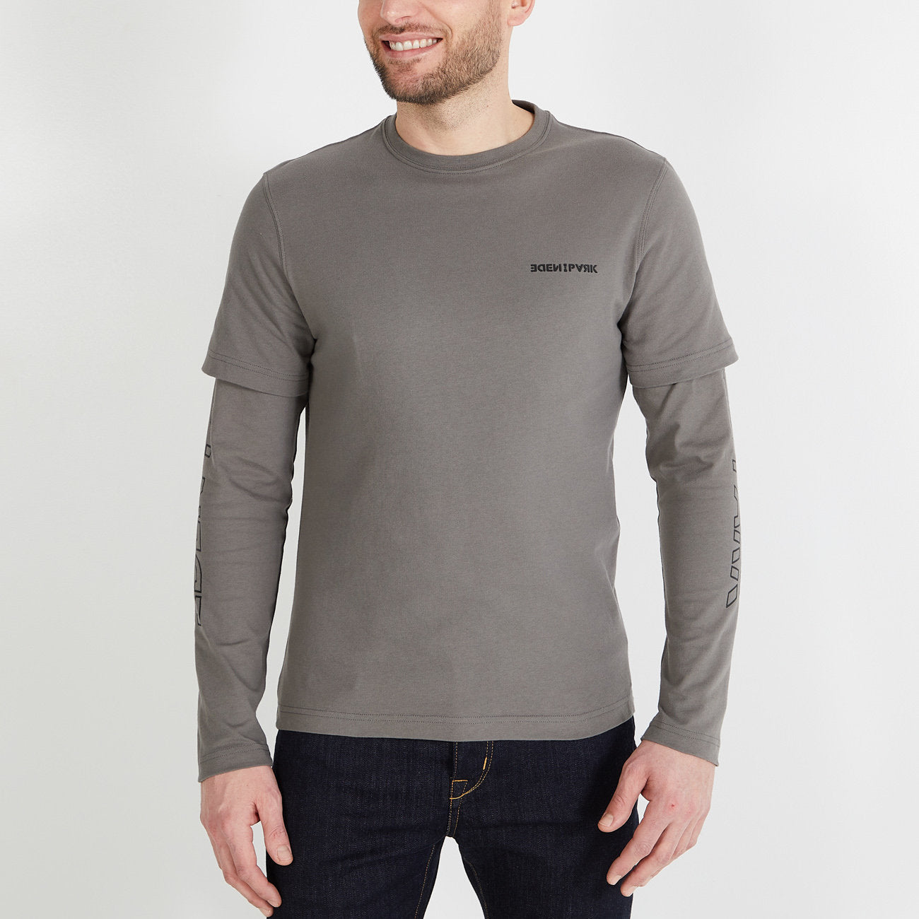 Grey Double-Sleeved T-Shirt_H23MAITL0018_GRM18_01