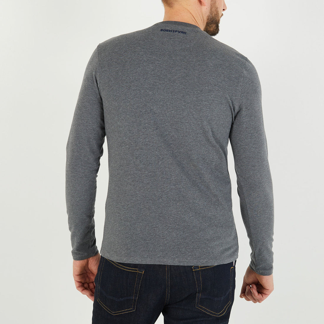 Grey Long-Sleeved T-Shirt With Inscriptions In Relief_H23MAITL0021_GRF_02