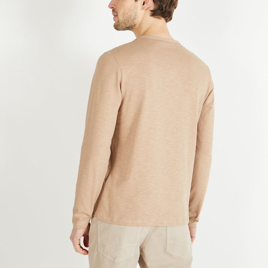 Plain Beige Long-Sleeved T-Shirt_H23MAITL0023_BEC_02