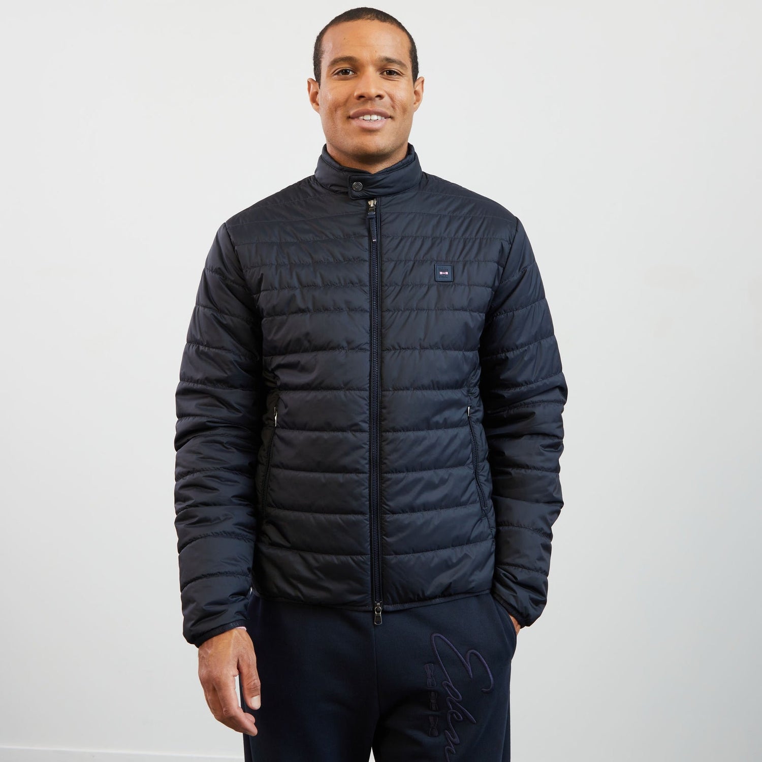 Navy Blue Long-Sleeved Puffa Jacket_H23PAMDL0008_BLF_04