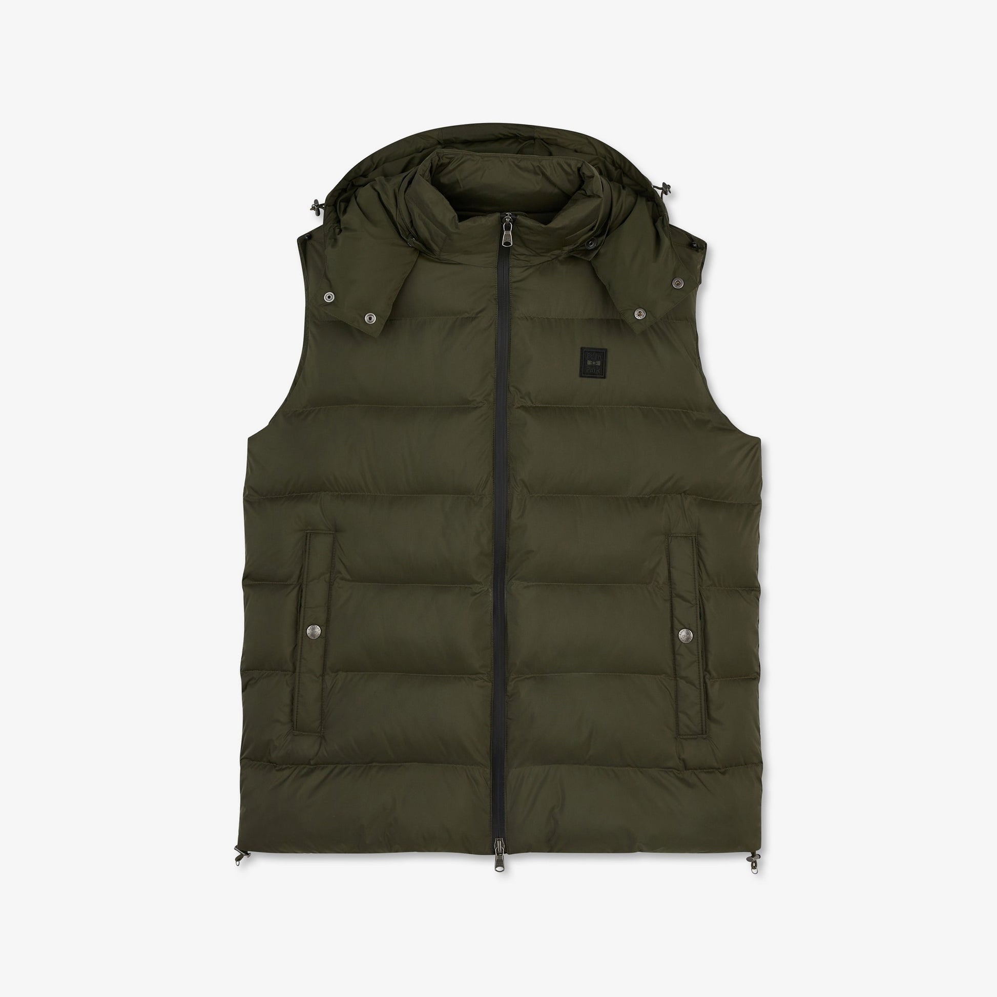 Khaki Sleeveless Hooded Puffa Jacket_H23PAMDS0003_KAF_02