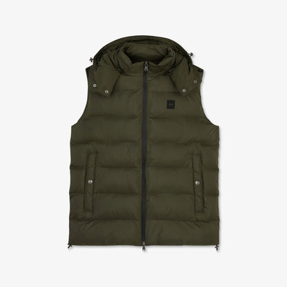 Khaki Sleeveless Hooded Puffa Jacket_H23PAMDS0003_KAF_02