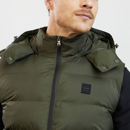 Khaki Sleeveless Hooded Puffa Jacket_H23PAMDS0003_KAF_06