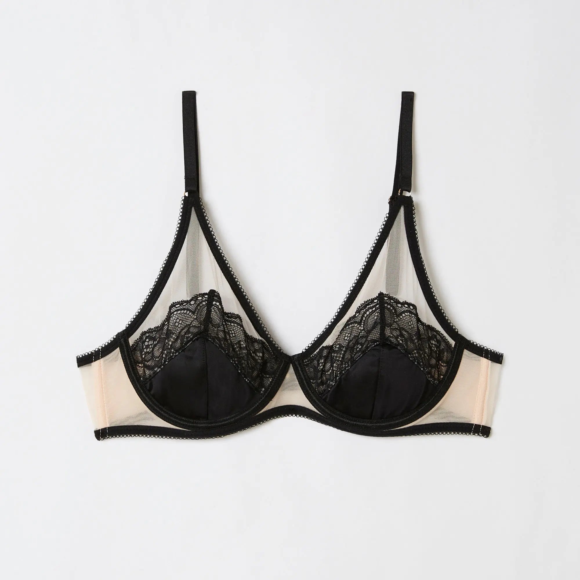Powder Pink Balcony Bra In Different Cup Sizes - BEVAVA