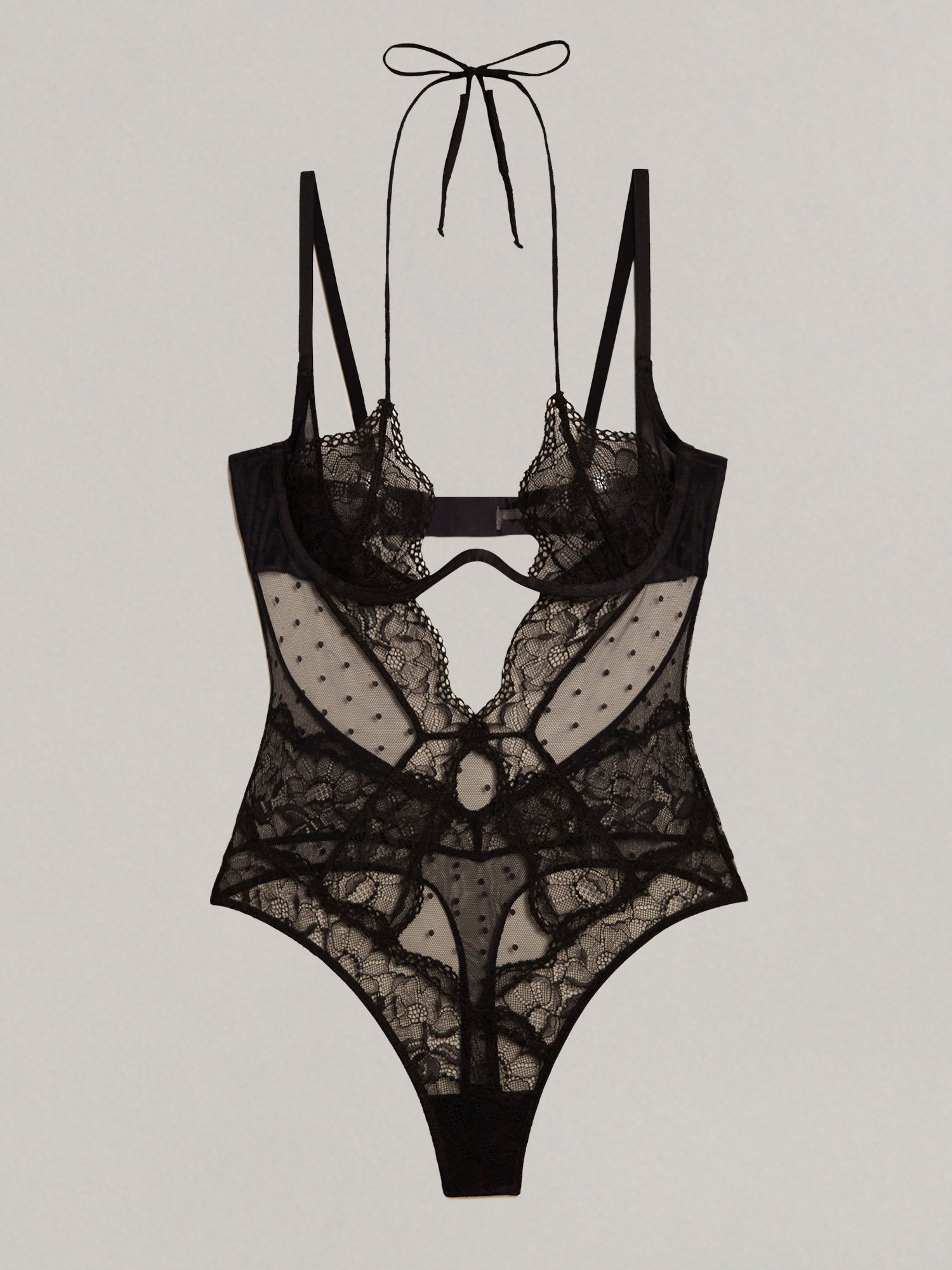 Bellatrix Textured Tulle And Lace Body Suit_IBDD163004_072_06
