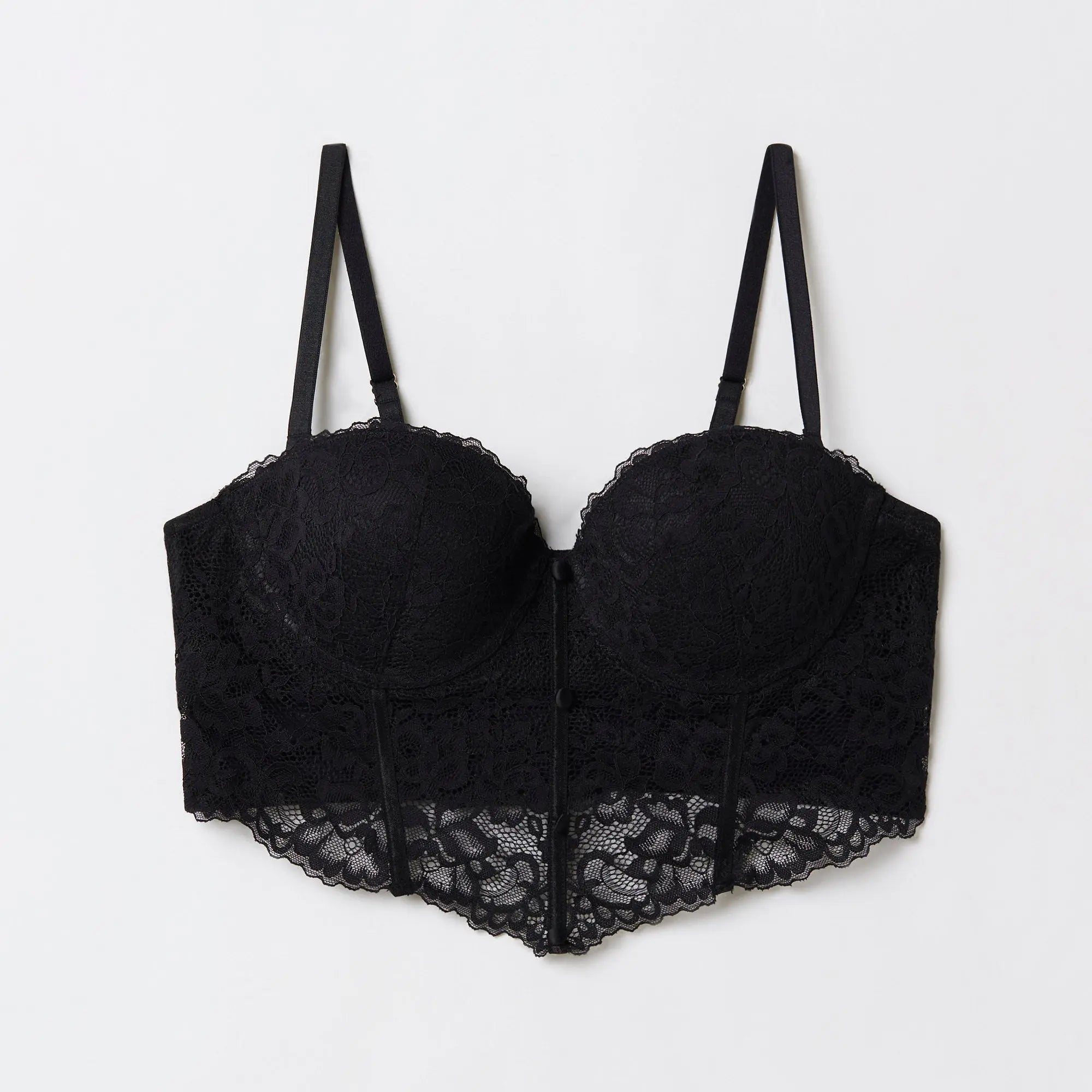 Black Padded Bustier Bra - BEVAVA