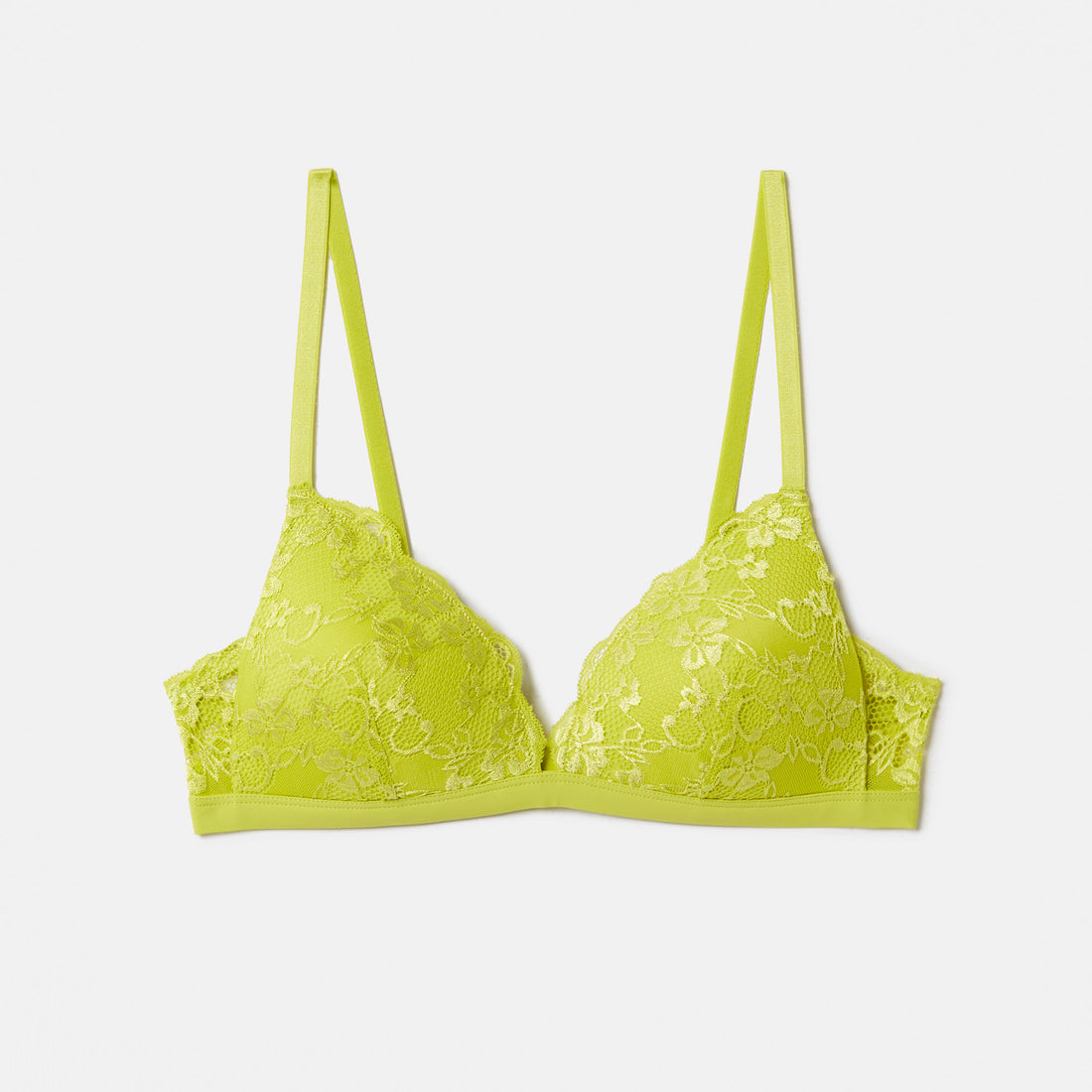 Lime Padded Triangle Push Up Bra