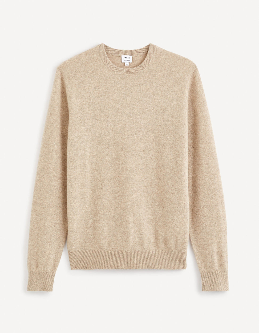 Round Neck Sweater 100% Cashmere_JECLOUD_BEIGE MEL_02