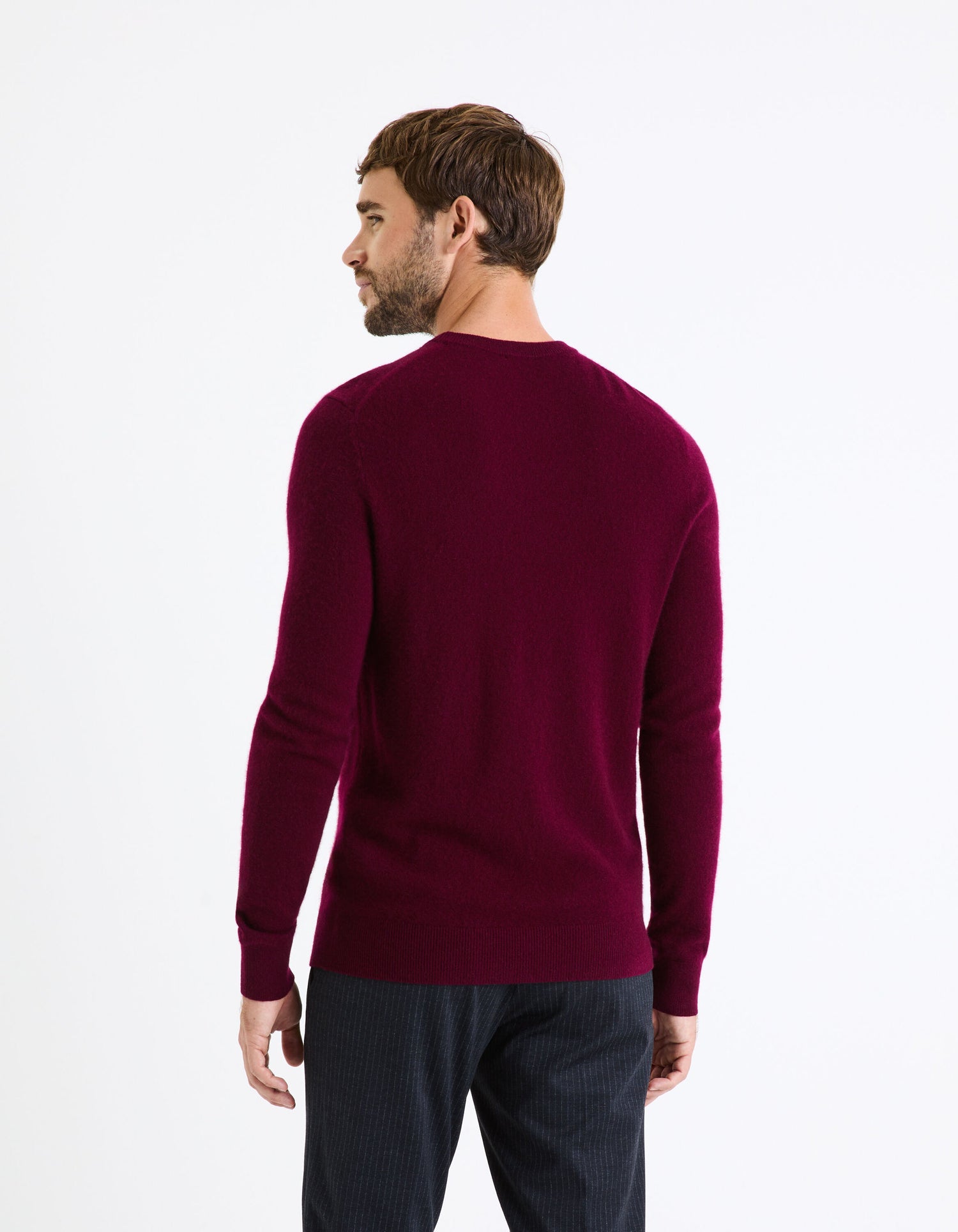 Round Neck Sweater 100% Cashmere_JECLOUD_BURGUNDY_04