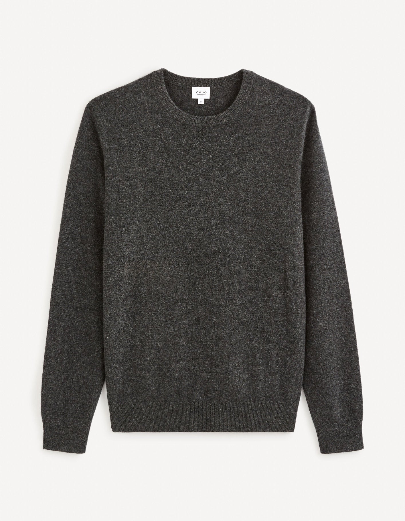 Round Neck Sweater 100% Cashmere_JECLOUD_HEATHER ANTHRACITE_01