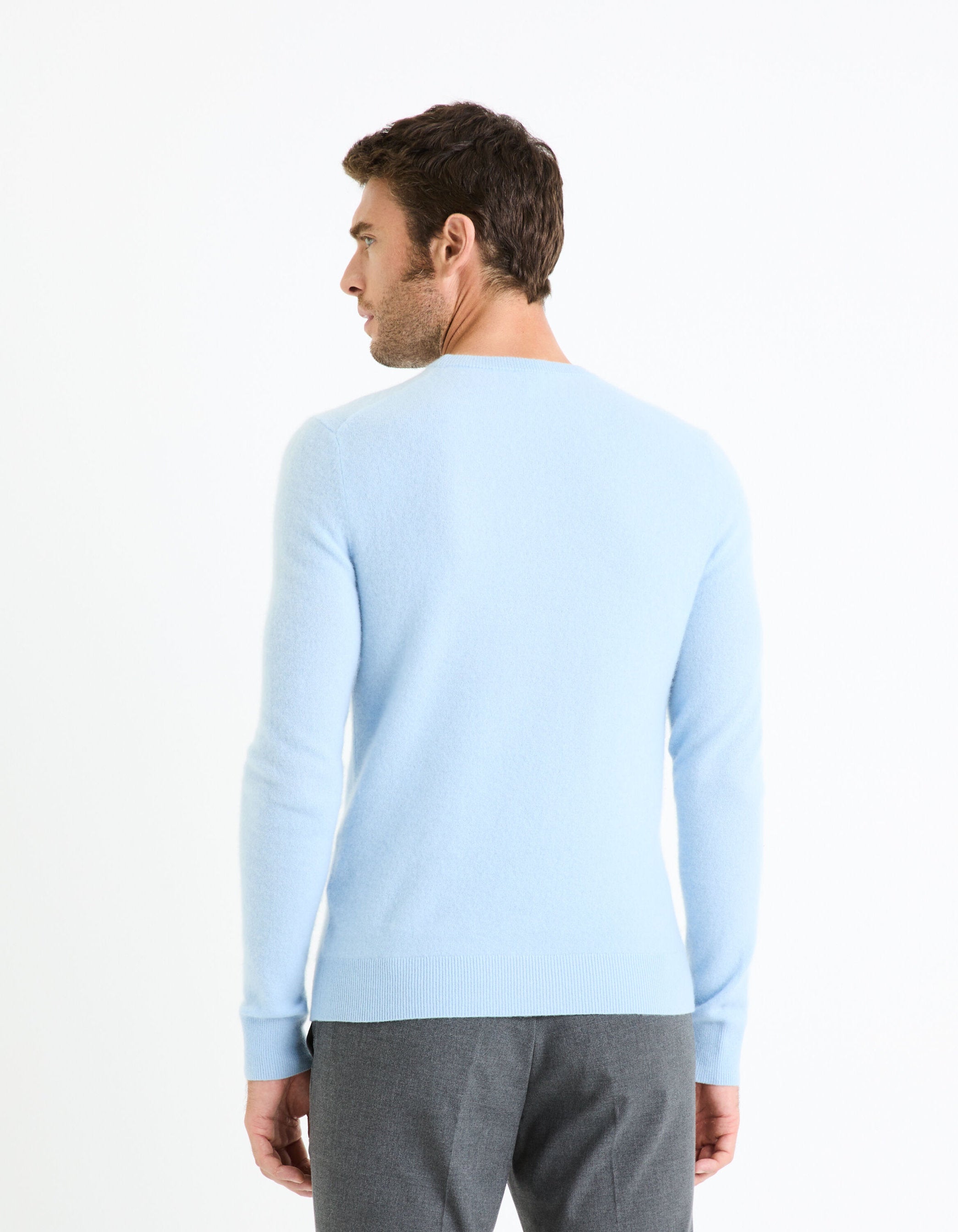 Round Neck Sweater 100% Cashmere_JECLOUD_LIGHT BLUE_04