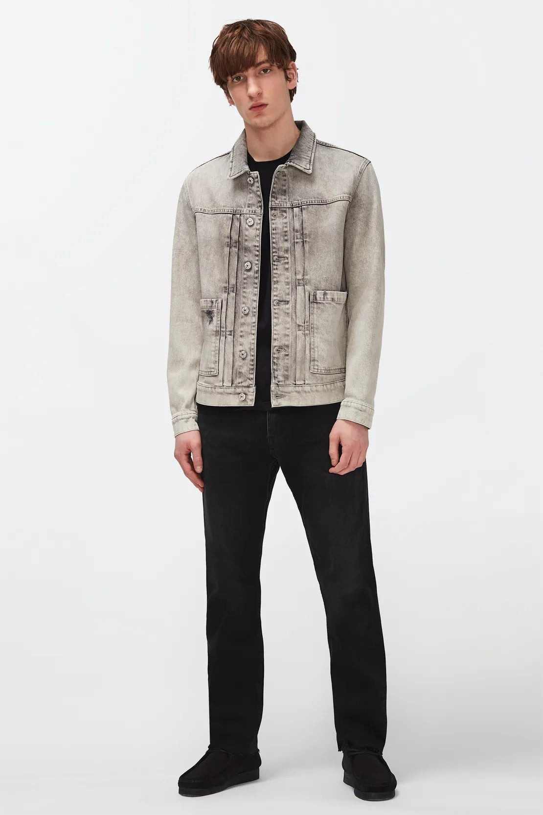 Trucker Pleated Jacket Fog Grey