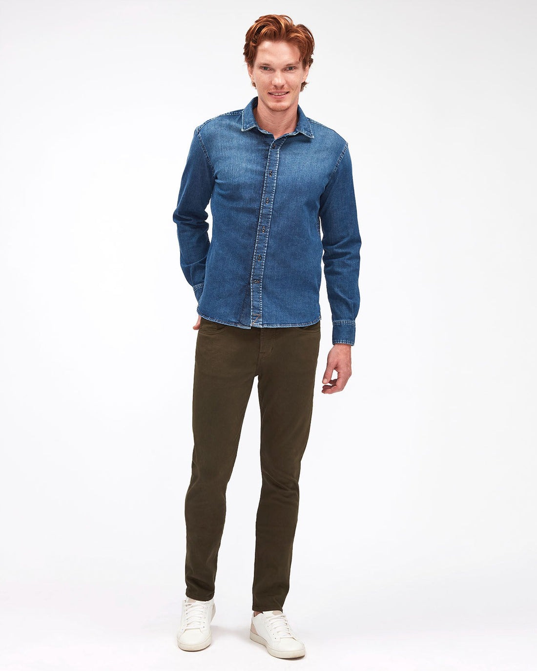 Middle Blue PLAIN SHIRT Luxe Performance Middle Blue 7 For All Mankind