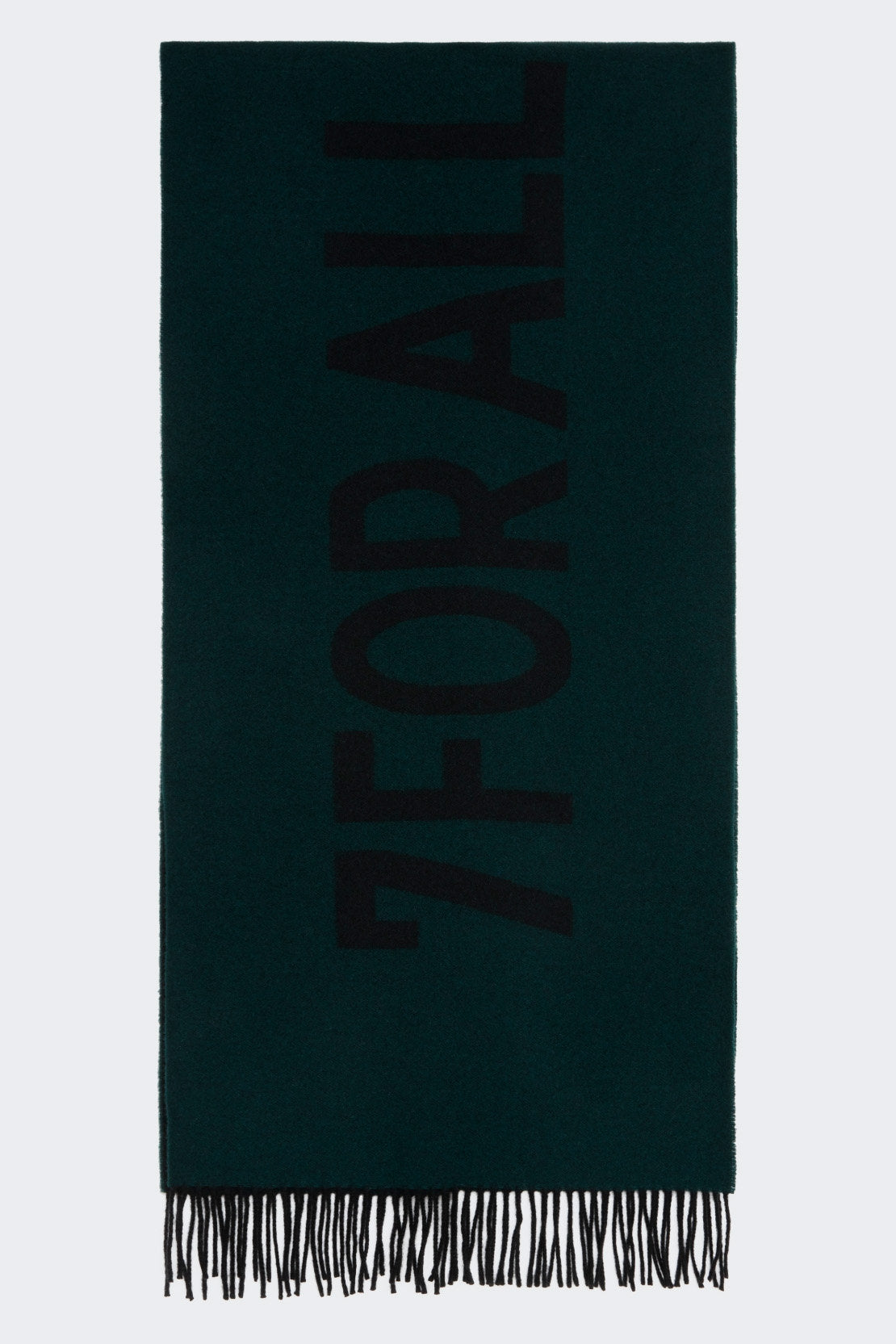 Intarsia Logo Scarf Wool Cashmere Black &amp; Hunter Green_JS7M9550BH_BH_06