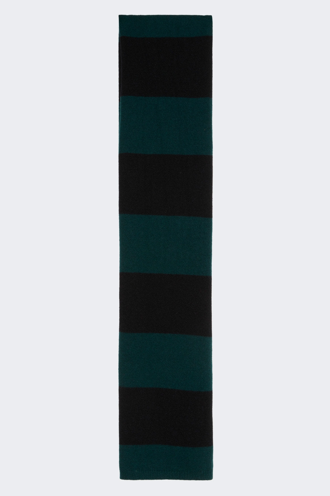 Striped Scarf Wool Cashmere Black &amp; Hunter Green_JS7M955SBH_BH_05