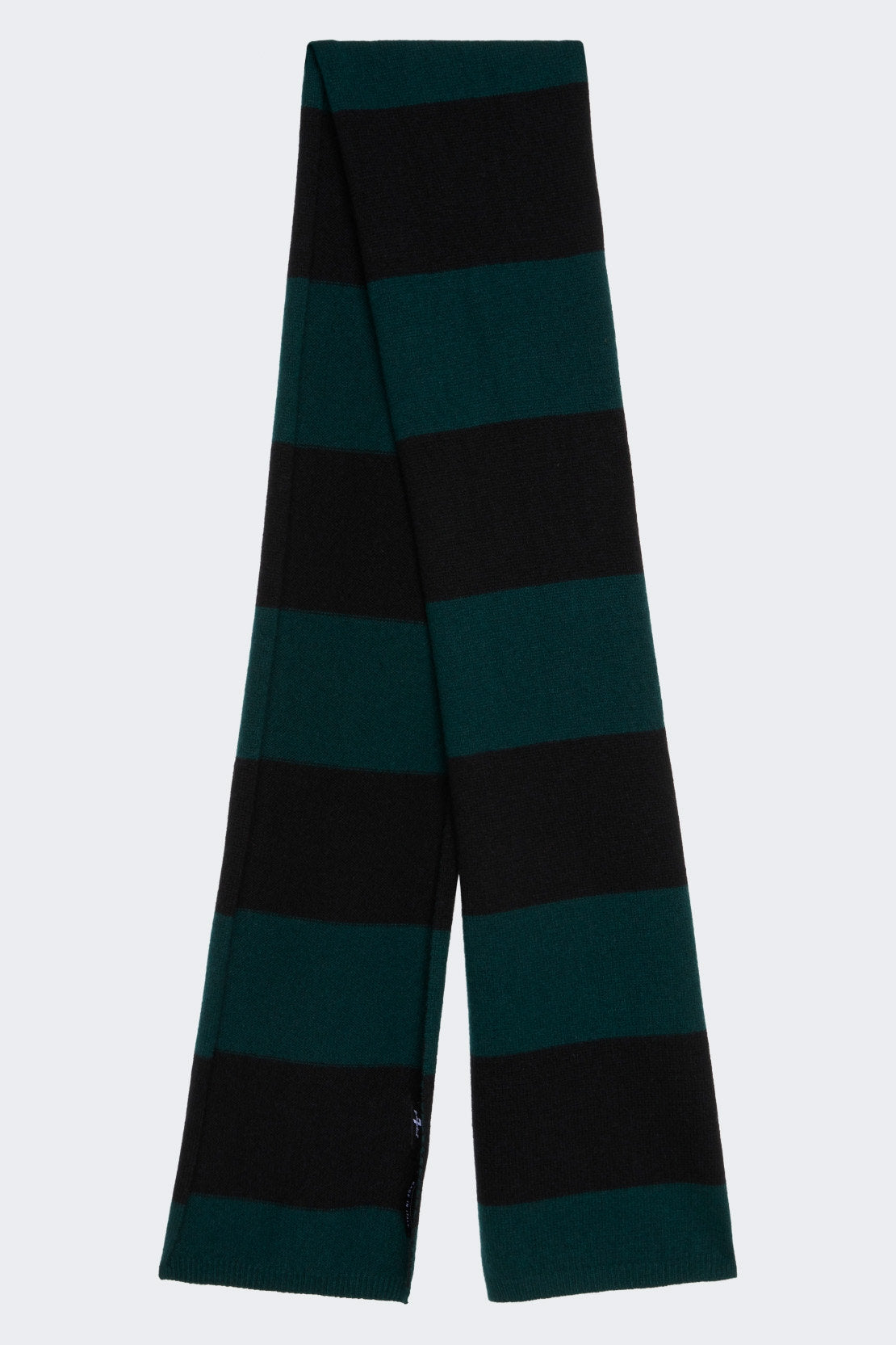 Striped Scarf Wool Cashmere Black &amp; Hunter Green_JS7M955SBH_BH_06