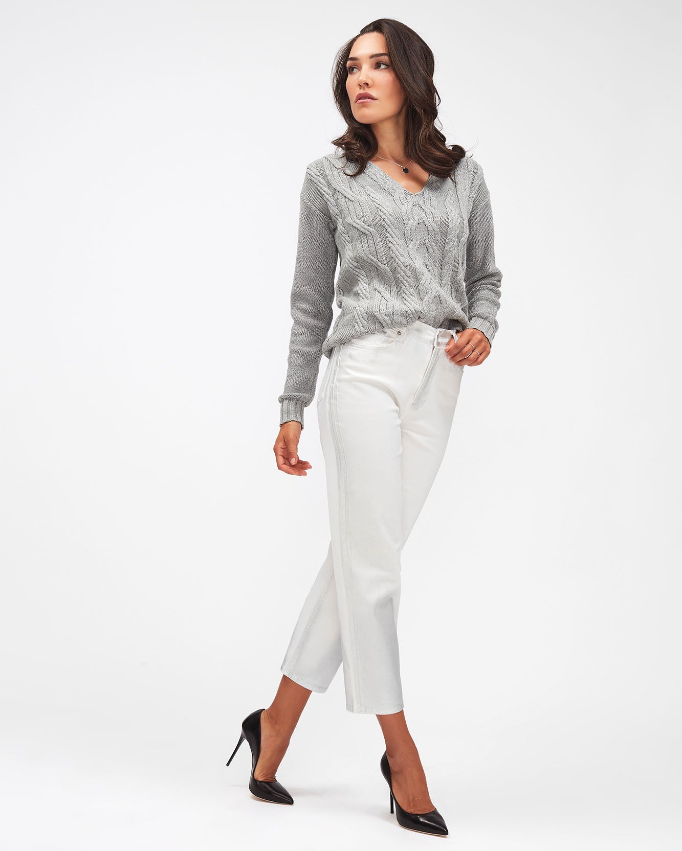 White MALIA Silver Cloud 7 For All Mankind