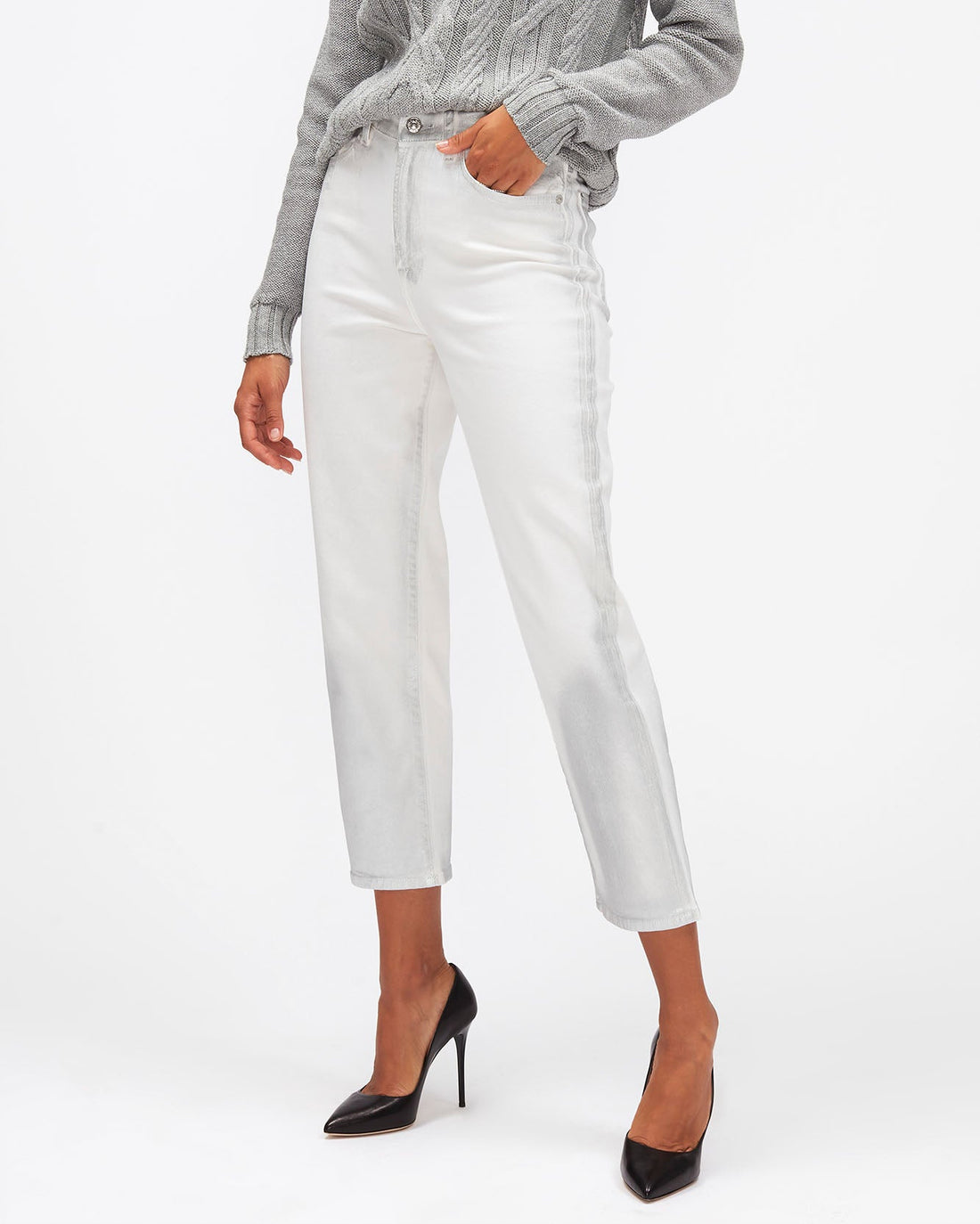 White MALIA Silver Cloud 7 For All Mankind