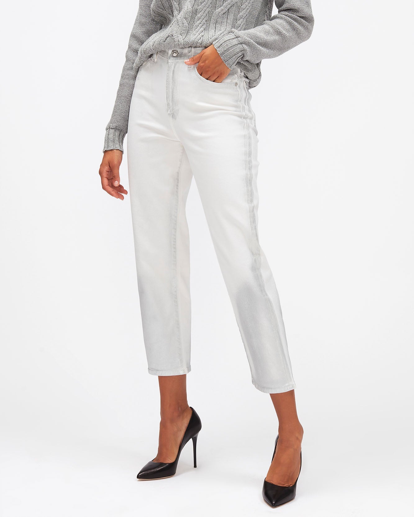 White MALIA Silver Cloud 7 For All Mankind