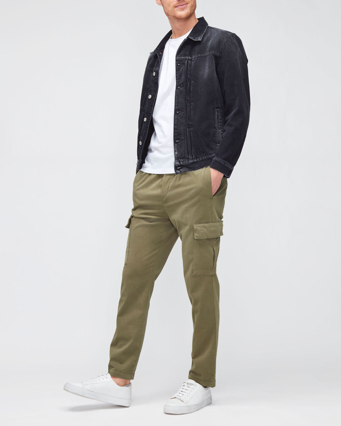 Kaki Cargo Jogger Luxe Performance Sateen Olive Green 7 For All Mankind