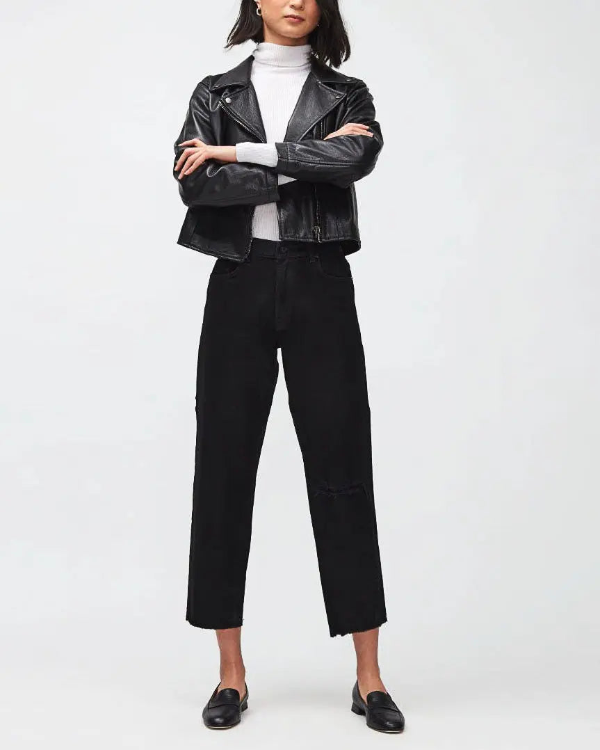 Black The Modern Straight Outerspace With Raw Hem - BEVAVA